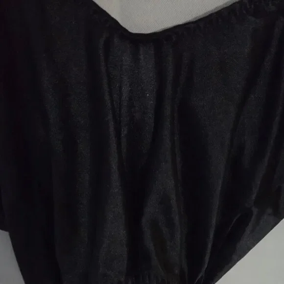 VTG Oscar de la Renta Black Satin Bodysuit80s Designer Lingerie Teddy.high